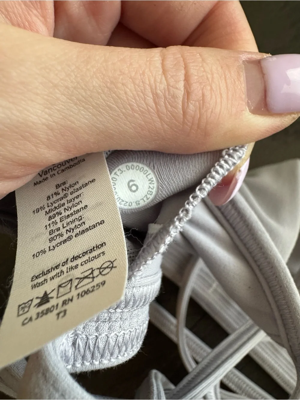 Lululemon Quiet Within Bra Iced Iris Size 6 Gently Used